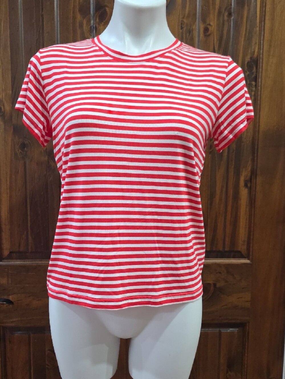 Splendid Red & White Striped Short Sleeve Tee